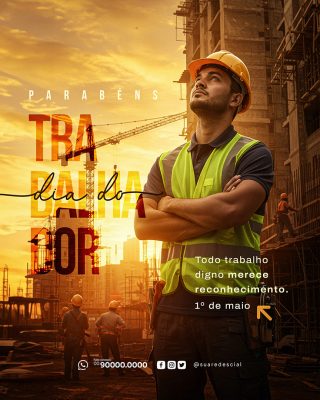 Dia Do Trabalhador 01 de Maio Social Media PSD Editável