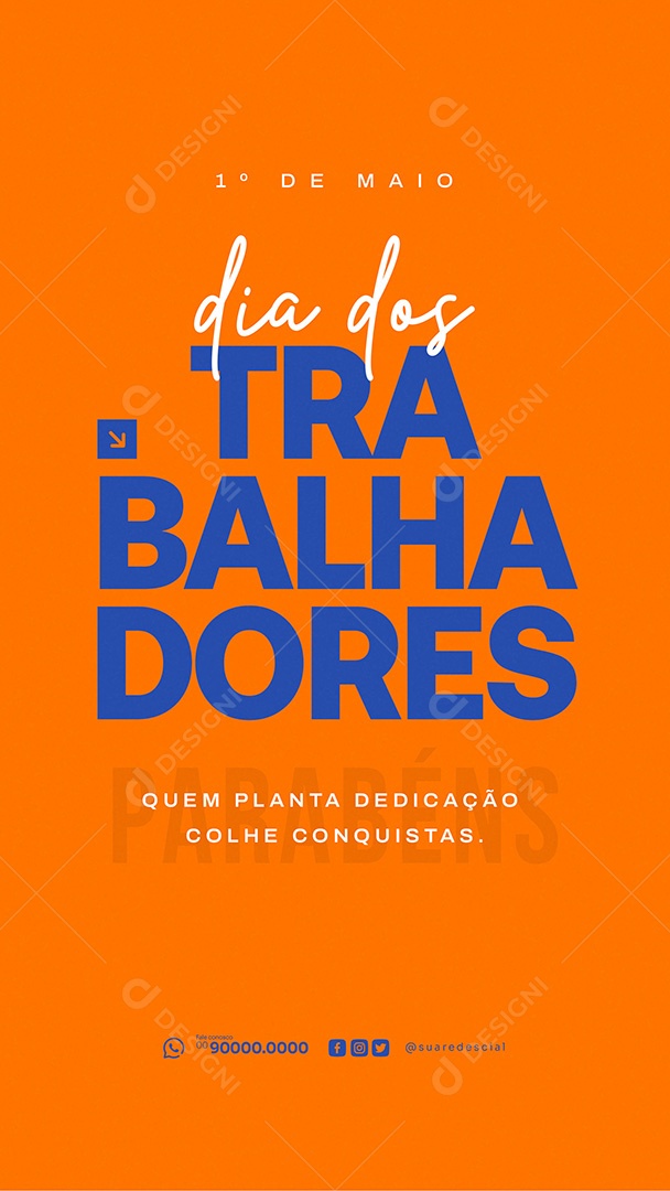 Story Dia Do Trabalhador 01 de Maio Social Media PSD Editável
