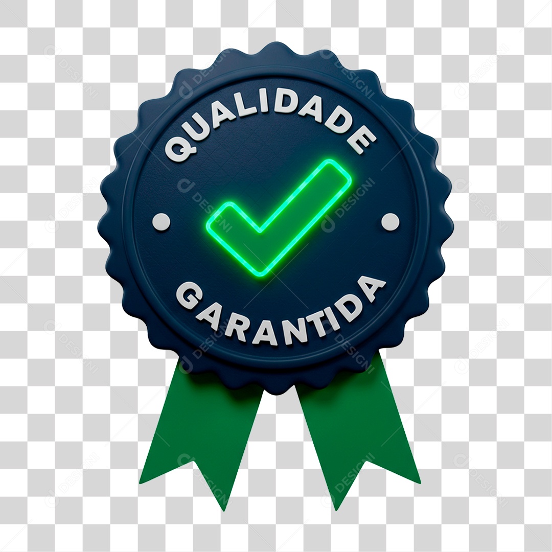 Selo 3D Qualidade Garantida PNG Transparente