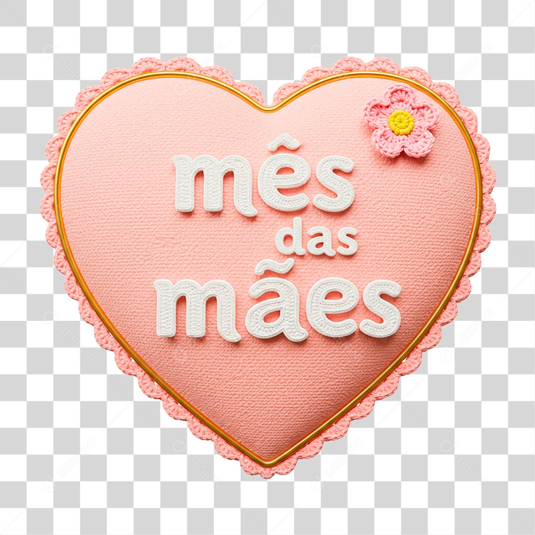 Selo 3D Mês das Mães PNG Transparente