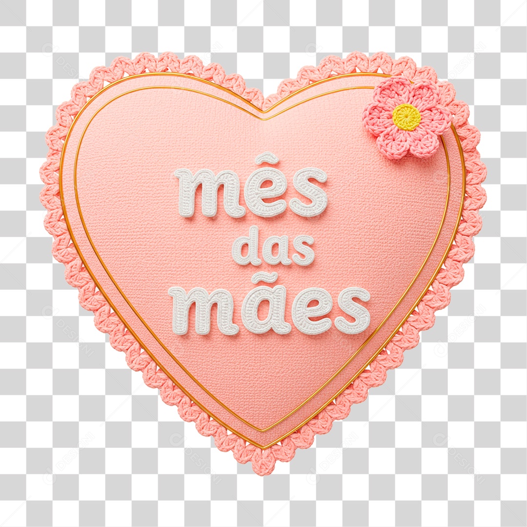 Selo 3D Mês das Mães PNG Transparente