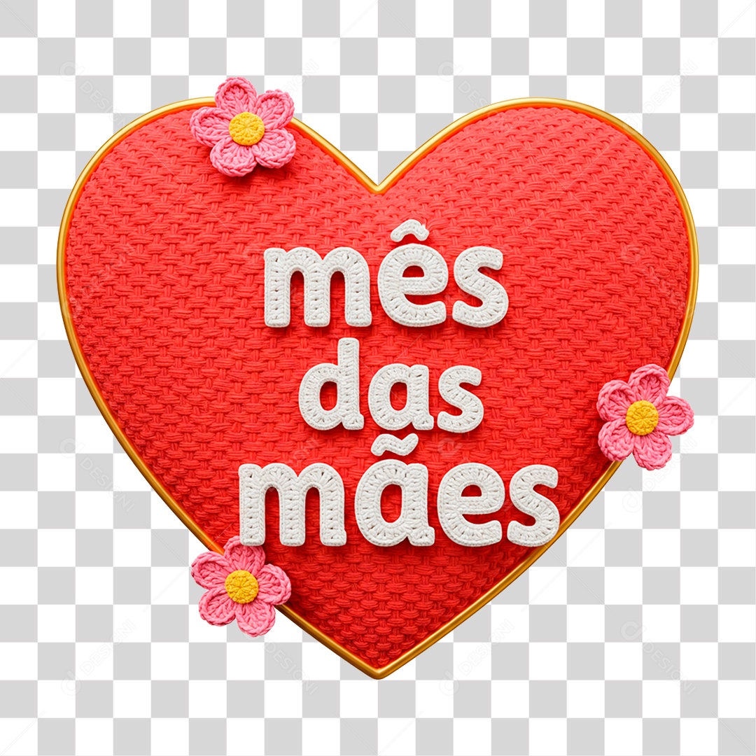 Selo 3D Mês das Mães PNG Transparente