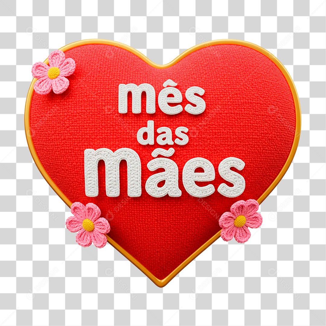 Selo 3D Mês das Mães PNG Transparente