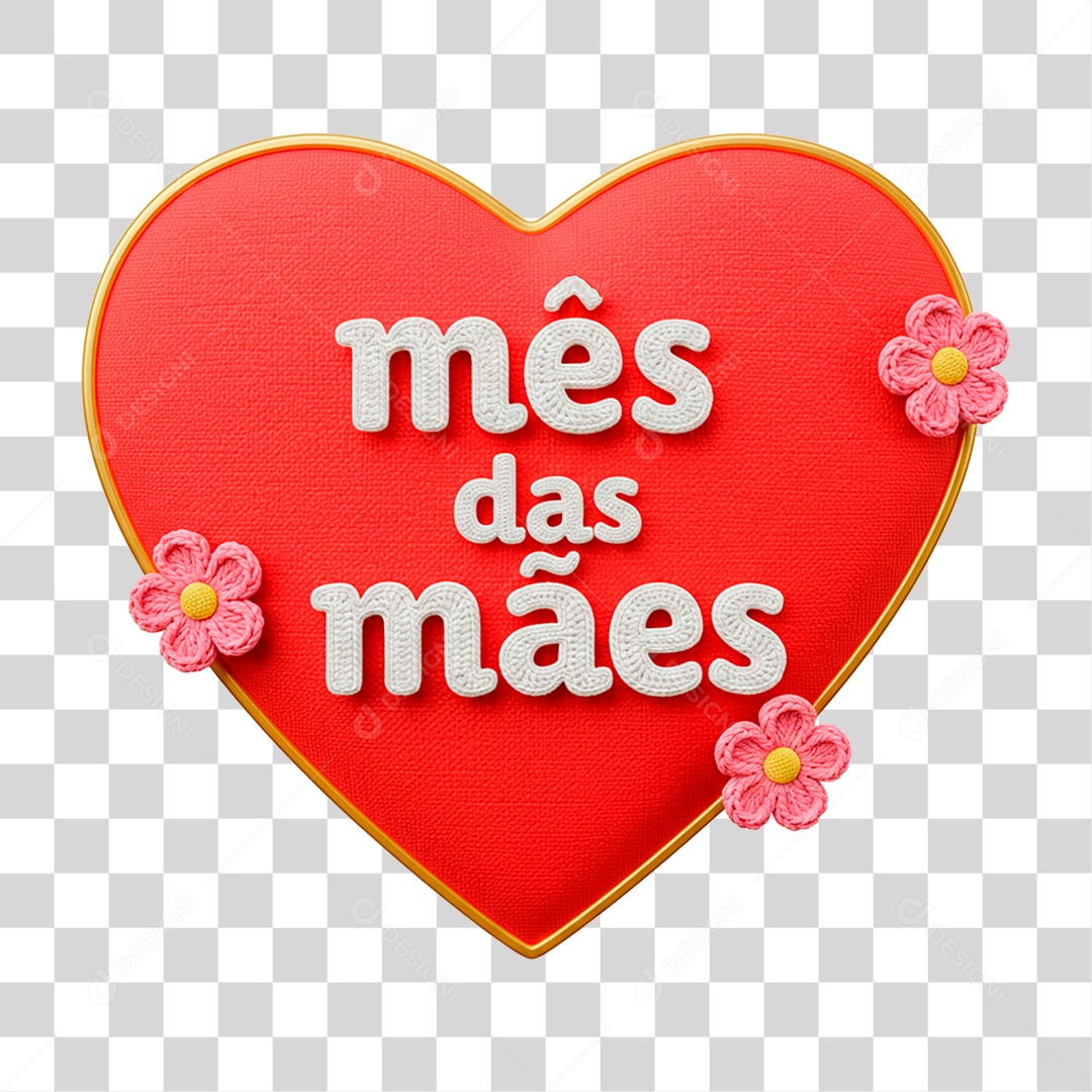 Selo 3D Mês das Mães PNG Transparente