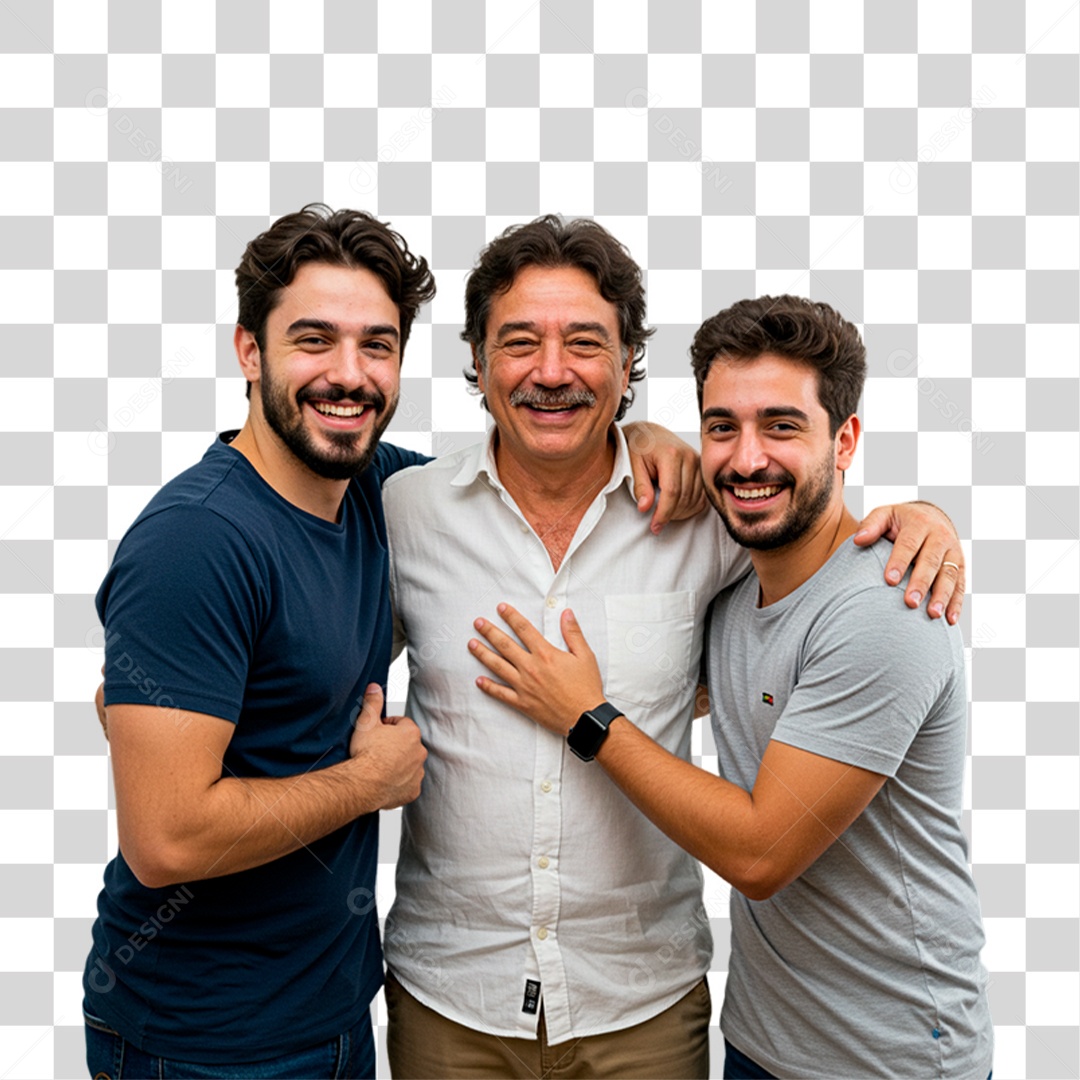 Pai e Filhos PNG Transparente