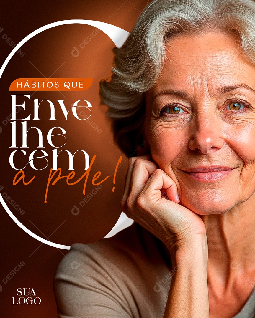 Estética Hábitos que Envelhecem a Pele Social Media PSD Editável