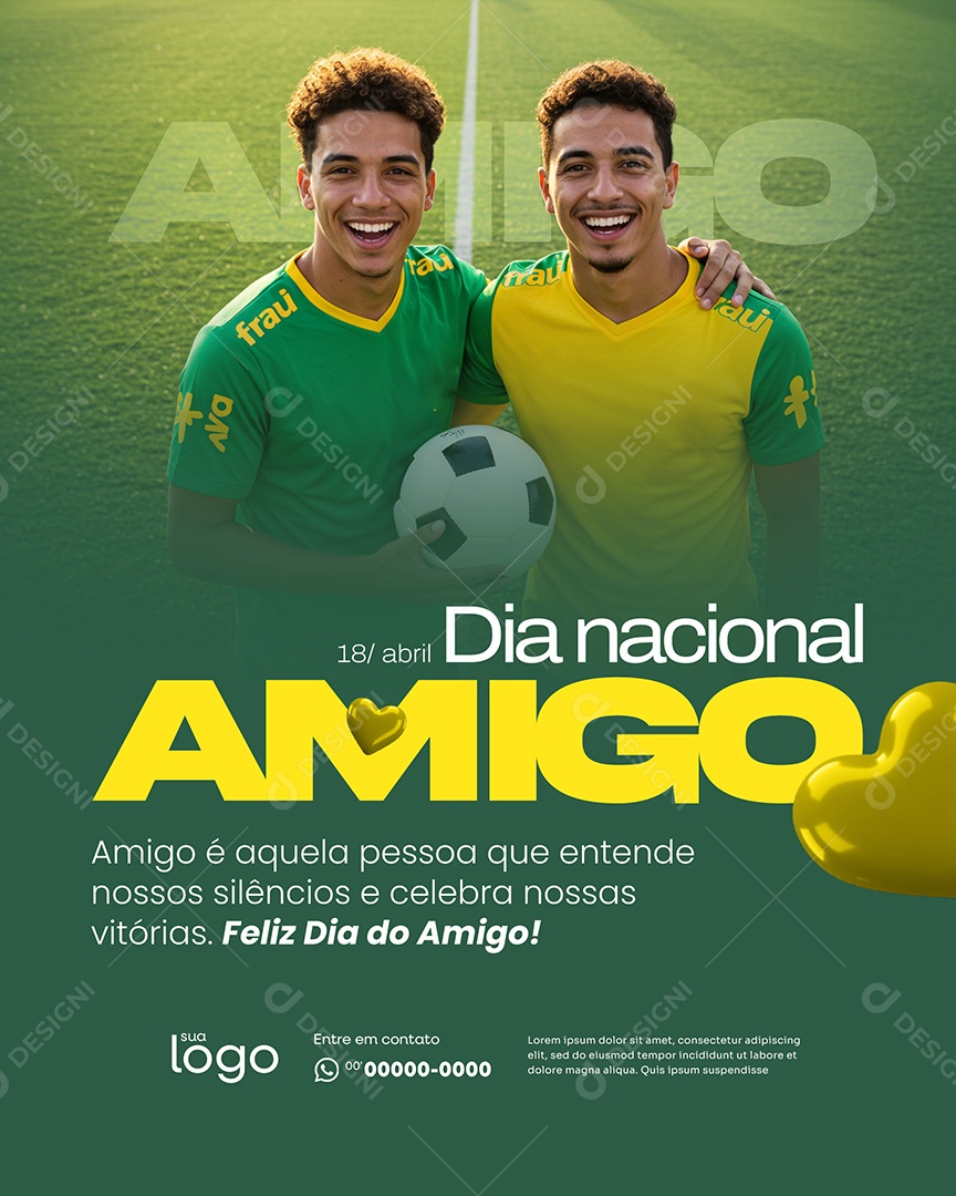18 de Abril dia Nacional do Amigo Social Media PSD Editável