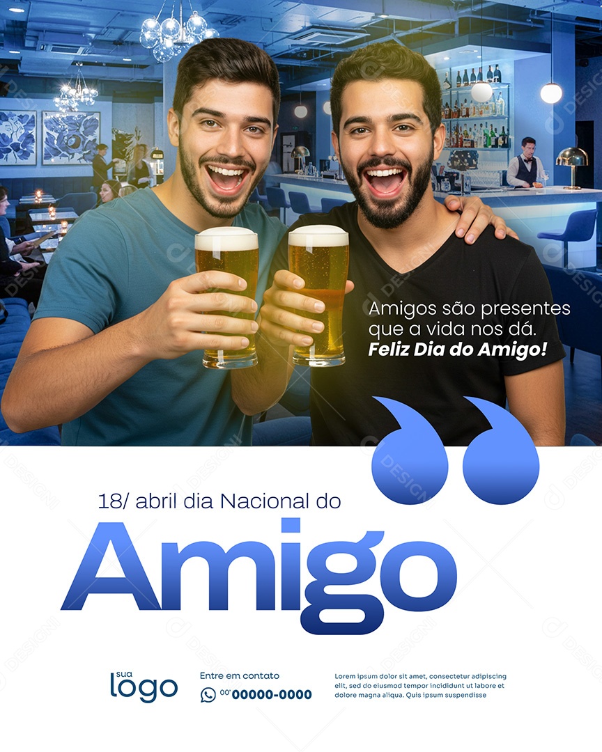 18 de Abril dia Nacional do Amigo Social Media PSD Editável