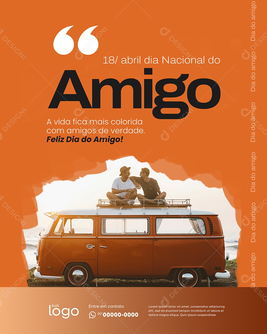 18 de Abril dia Nacional do Amigo Social Media PSD Editável