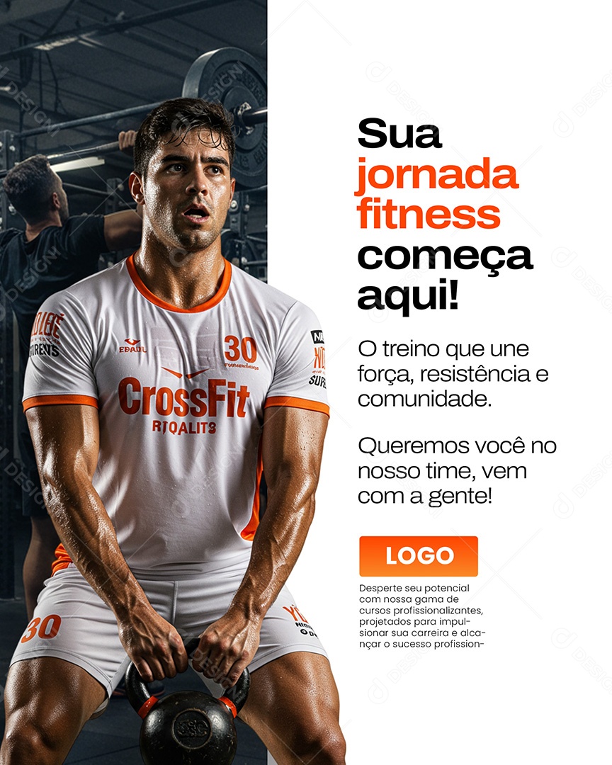 Treino de Força e Resistencia Social Media PSD Editável