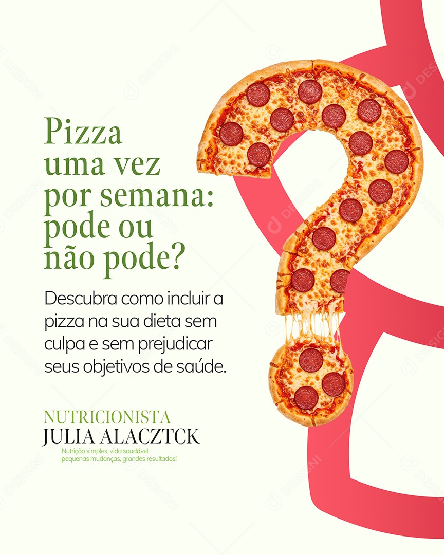 Pizza Pode ou Não Pode Social Media PSD Editável