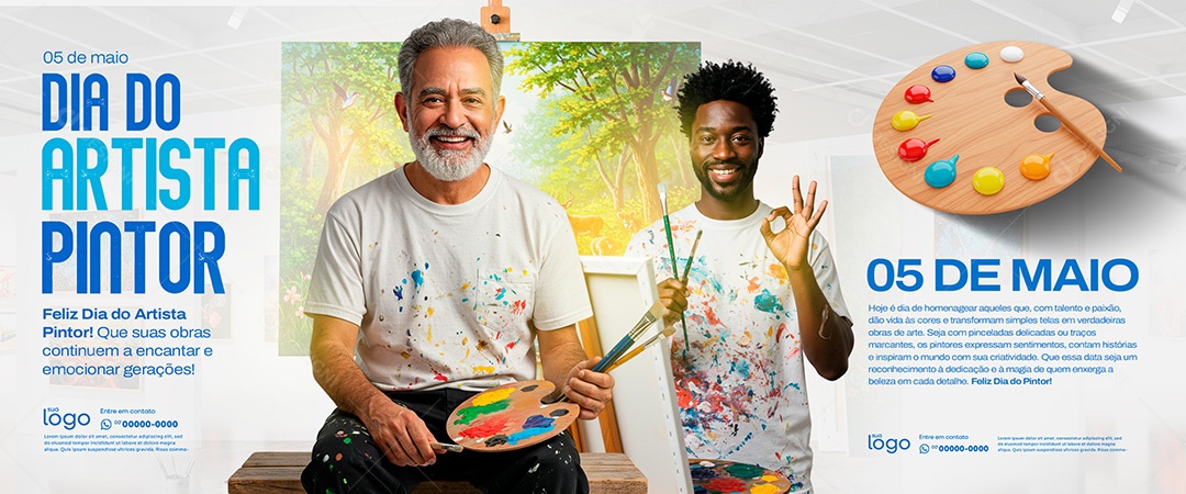 Carrossel 05 de Maio Dia do Artista Pintor  Social Media PSD Editável