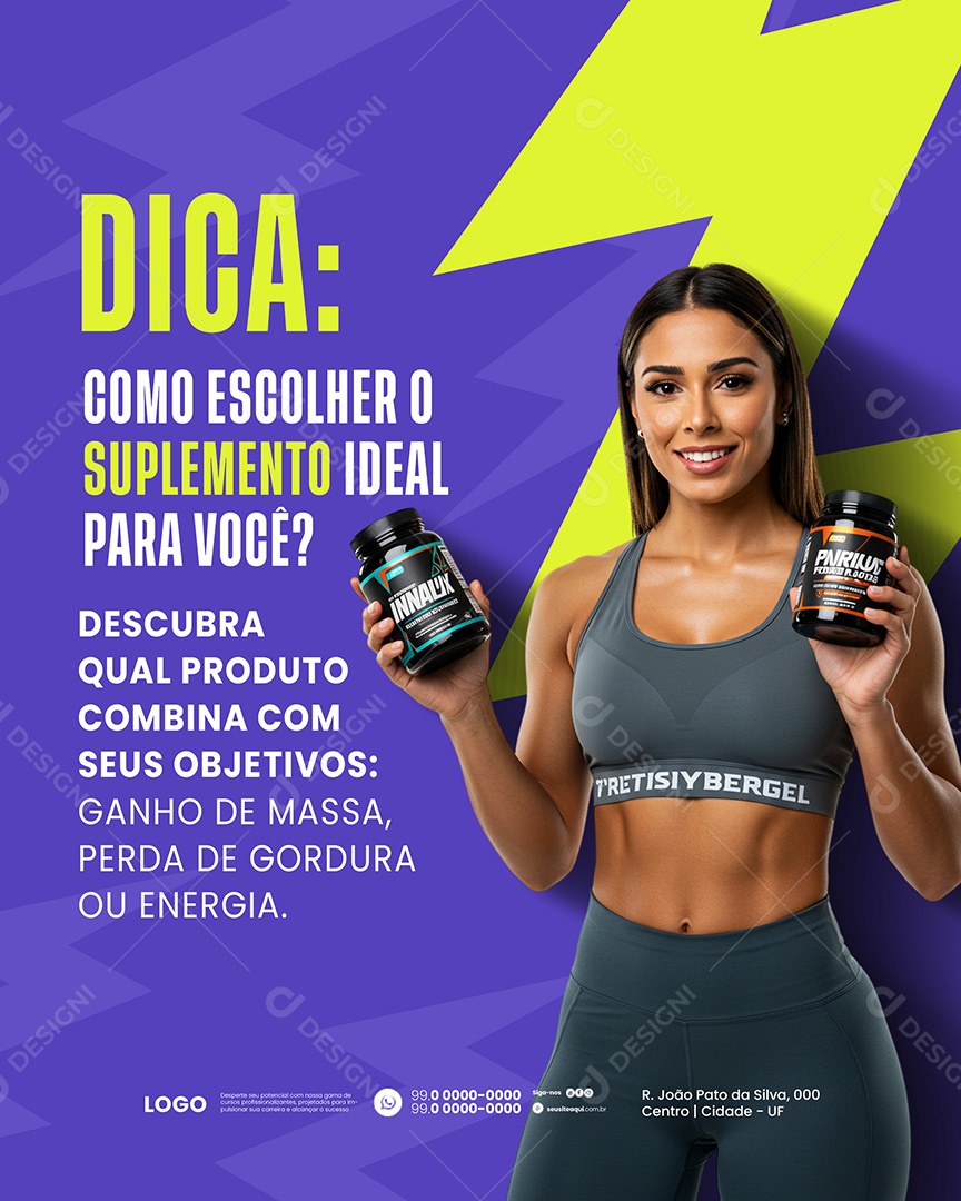 Como Escolher Suplemento Certo Social Media PSD Editável