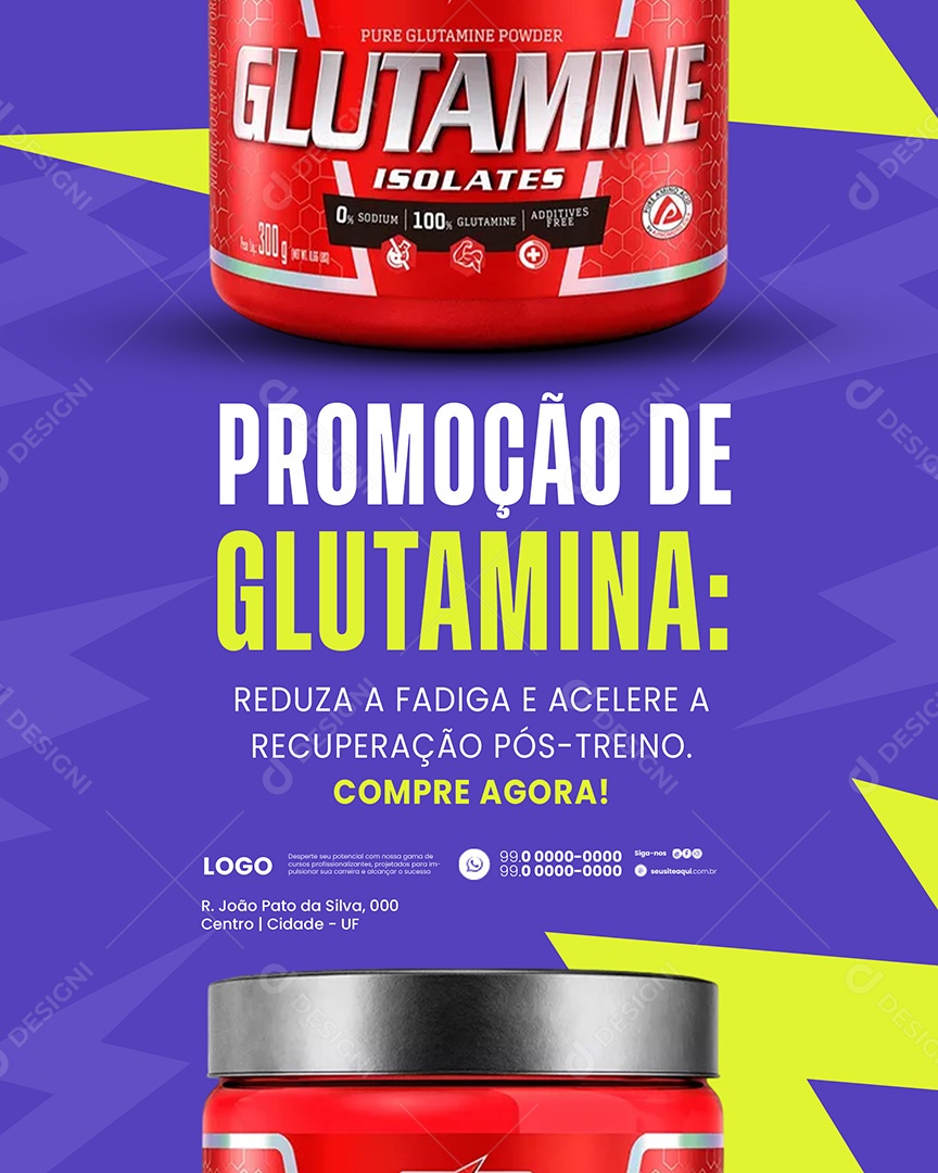 Promoção Glutamina Social Media PSD Editável