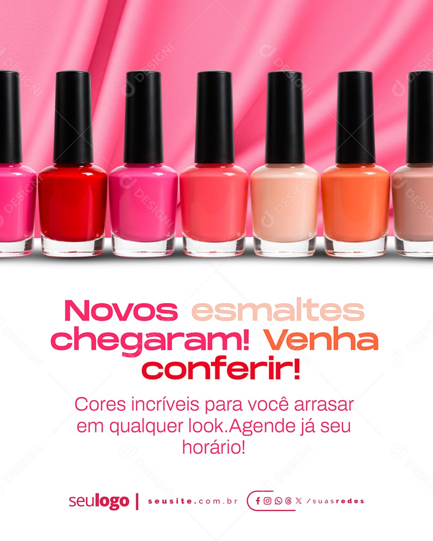 Manicure Novos Esmaltes Chegaram Social Media PSD Editável