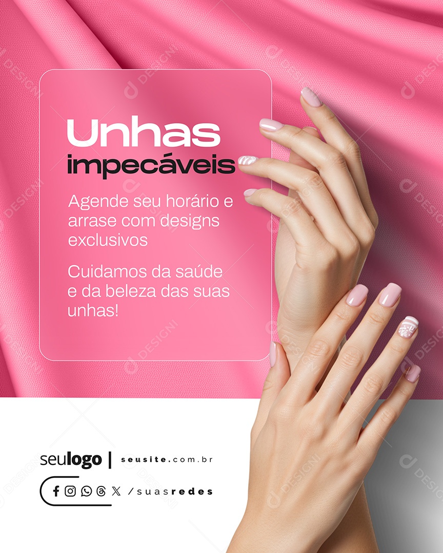 Manicure Unhas Impecaveis Social Media PSD Editável