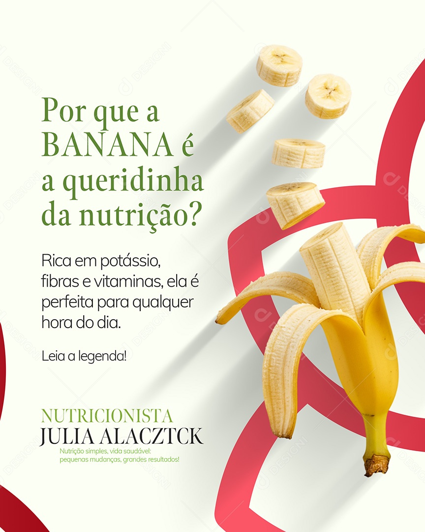 Porque a Banana é a Qeuridinha da Nutrição Social Media PSD Editável