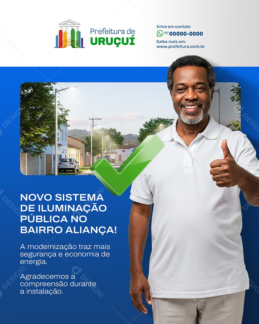 Prefeitura Iluminação Publica Social Media PSD Editável