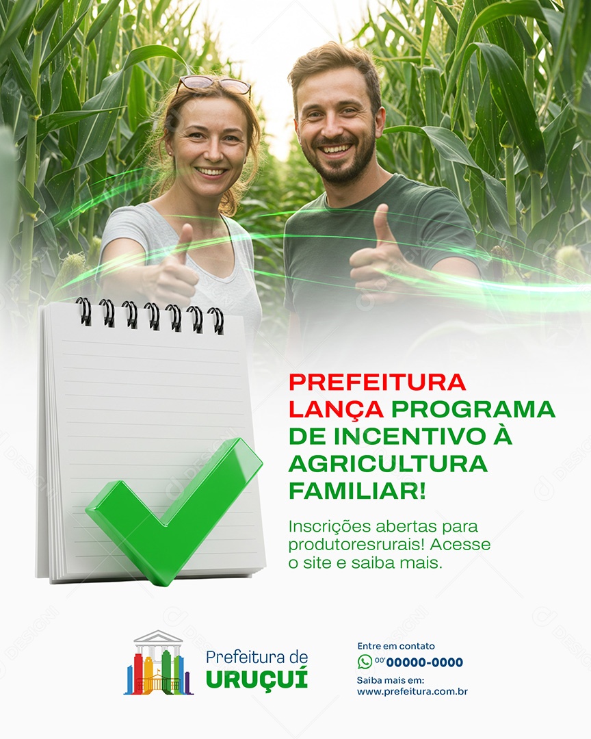 Prefeitura Programa de Incentivo a Agricultura Social Media PSD Editável