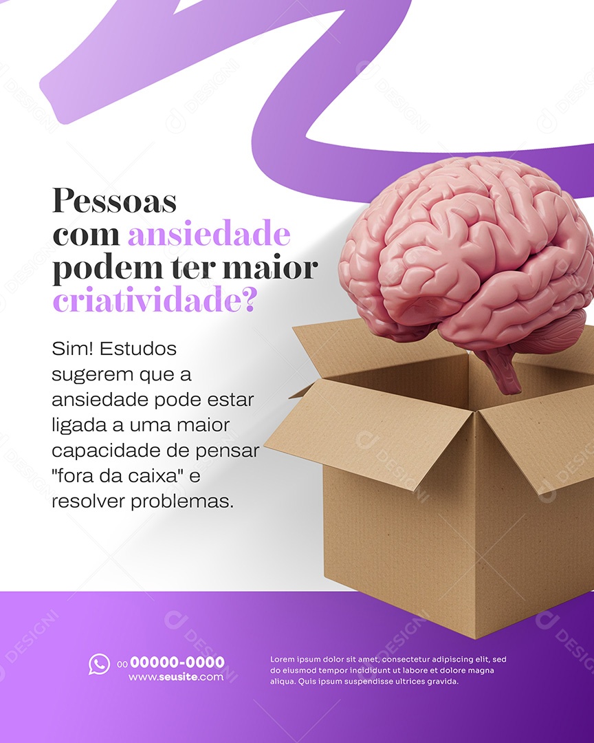 Psicologia Pessoas com Ansiedade Social Media PSD Editável