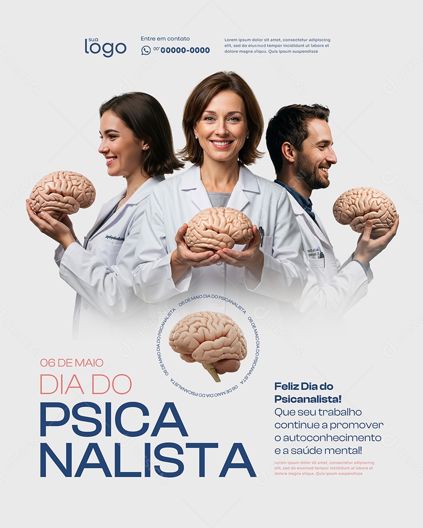Dia do Psicanalista 06 de Maio Social Media PSD Editável