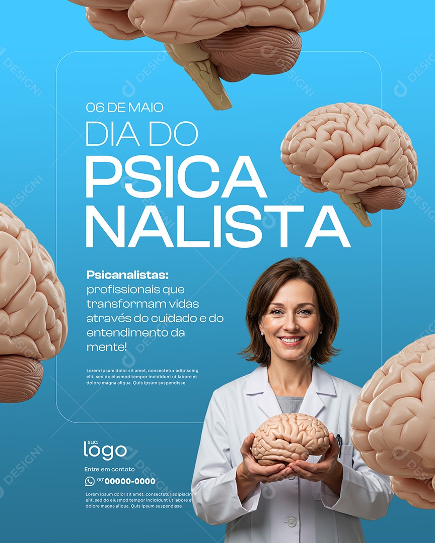 Dia do Psicanalista 06 de Maio Social Media PSD Editável
