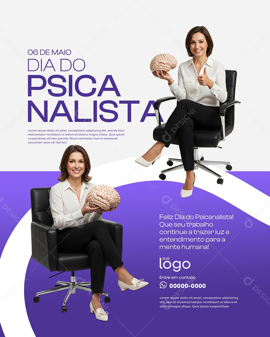 Dia do Psicanalista 06 de Maio Social Media PSD Editável