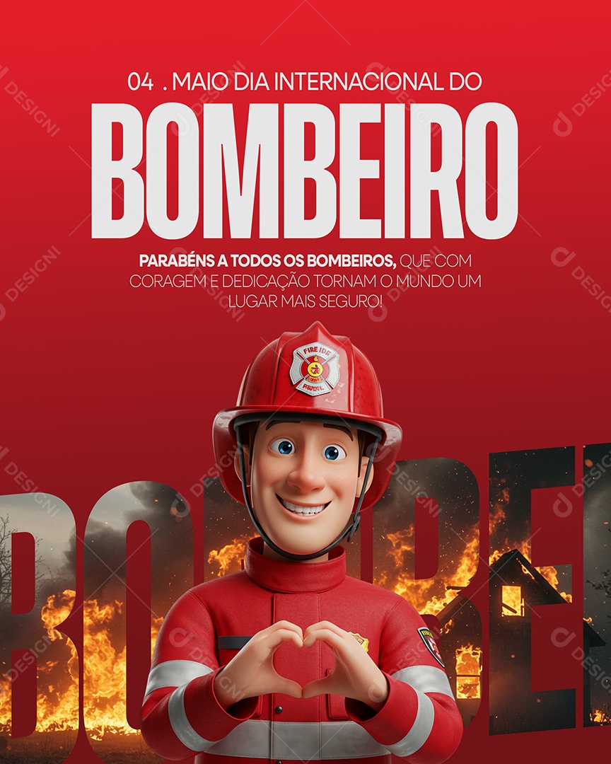 4 De Maio Dia Internacional Do Bombeiro Social Media PSD Editável