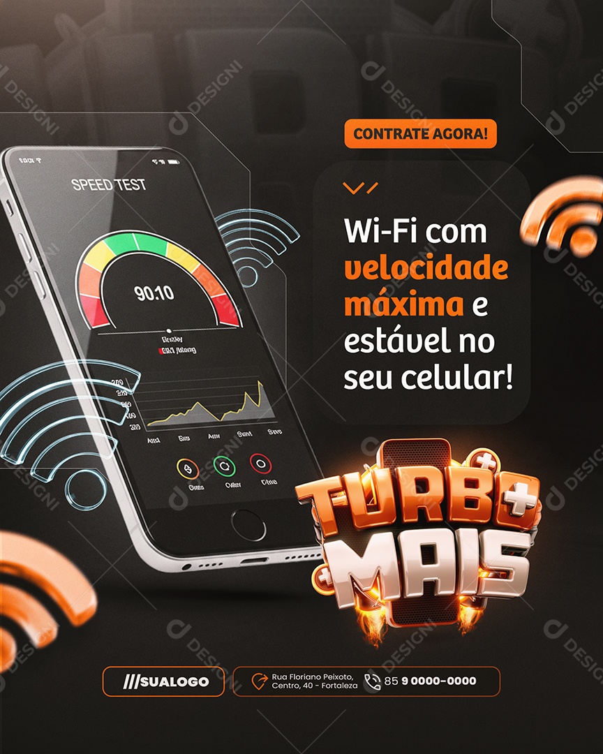 Turbo Mais Internet Contrate Agora Social Media PSD Editável