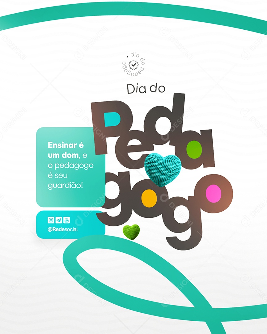 Dia do Pedagogo 20 de Maio Ensinar é um Dom Social Media PSD Editável