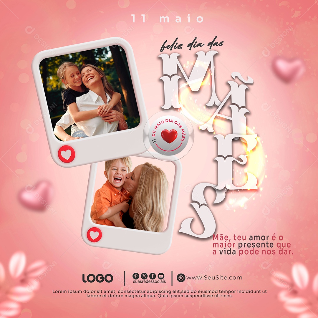 Feliz Dia das Mães 11 de Maio Social Media PSD Editável