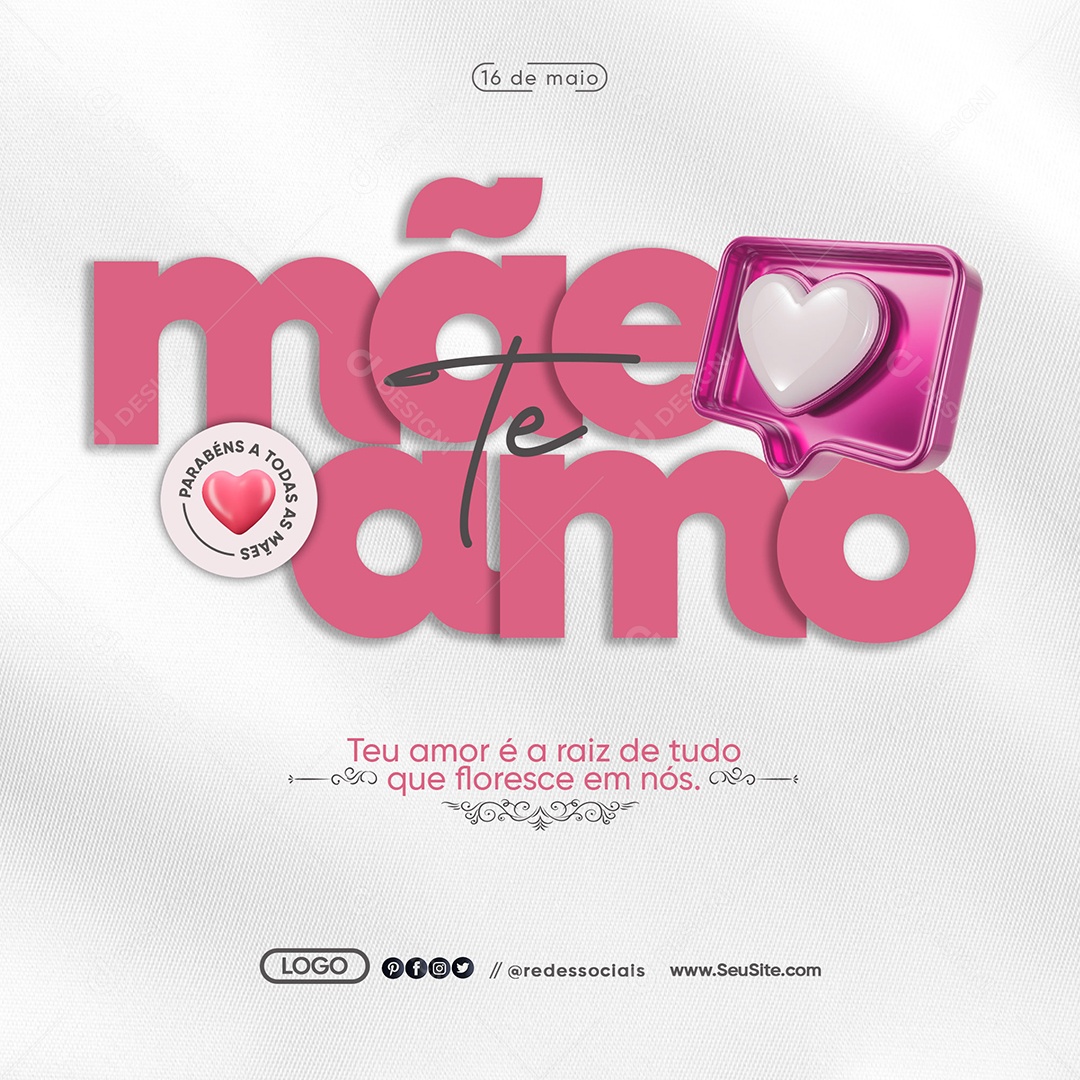 Feliz Dia das Mães 11 de Maio Social Media PSD Editável
