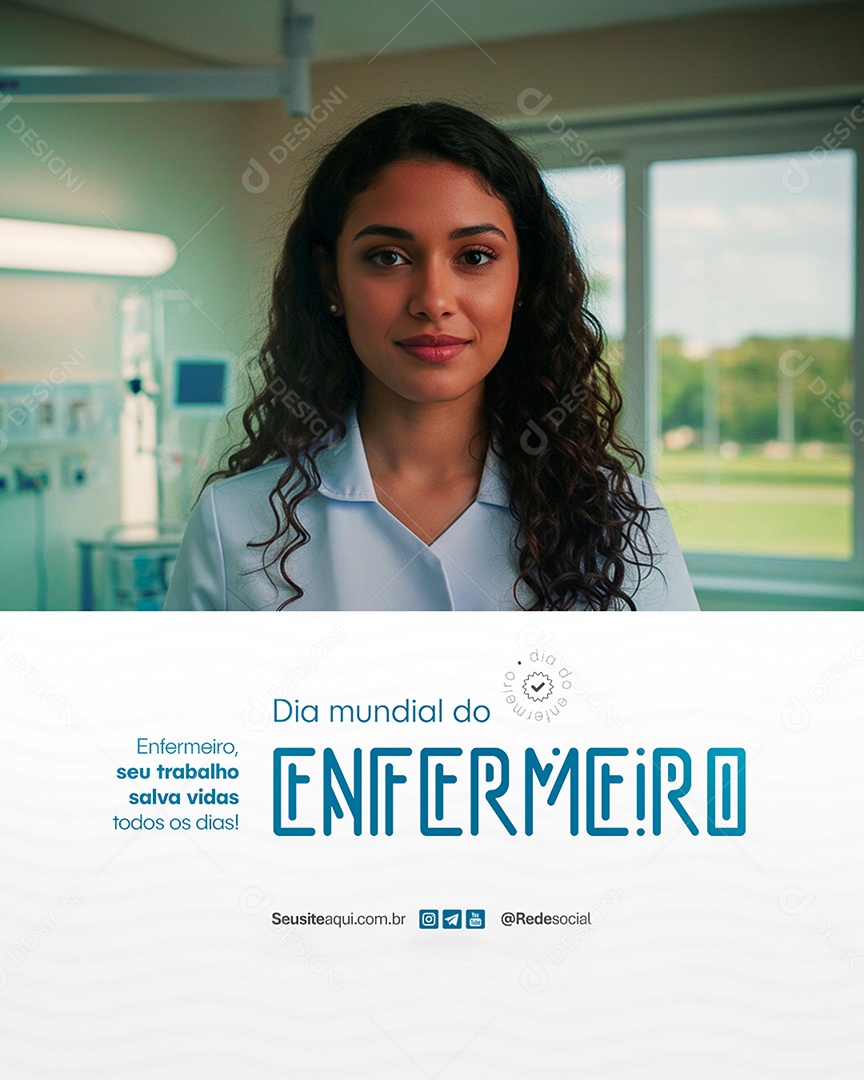 Feliz Dia Mundial Do Enfermeiro 12 De Maio Social Media PSD Editável