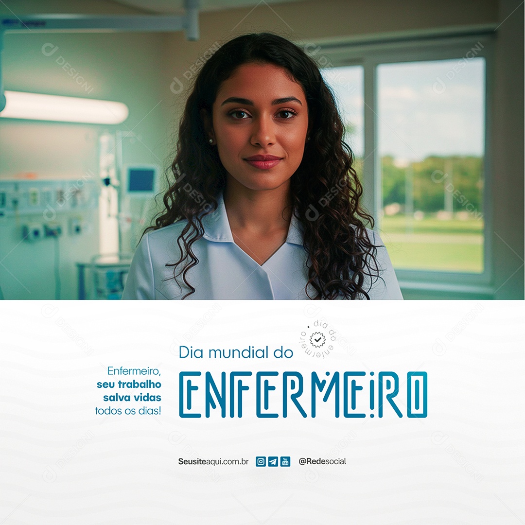 Feliz Dia Mundial Do Enfermeiro 12 De Maio Social Media PSD Editável