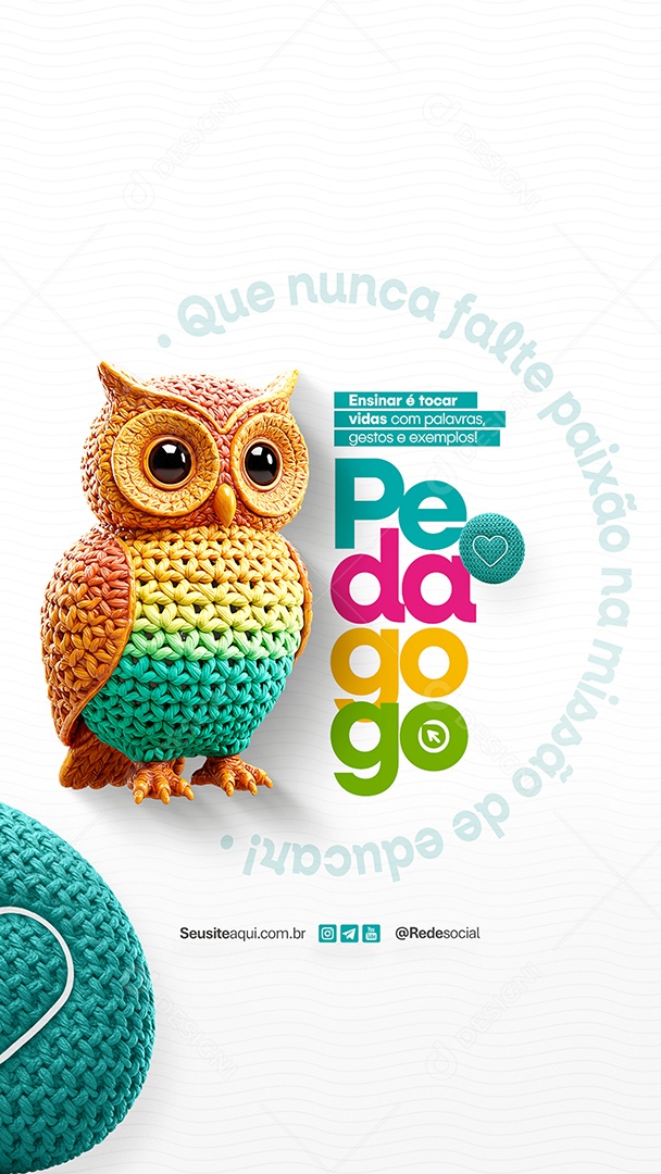 Story Dia Do Pedagogo 20 de Maio Ensinar é Tocar Vidas Social Media PSD Editável