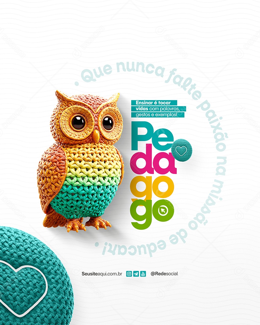 Dia Do Pedagogo 20 de Maio Ensinar é Tocar Vidas Social Media PSD Editável