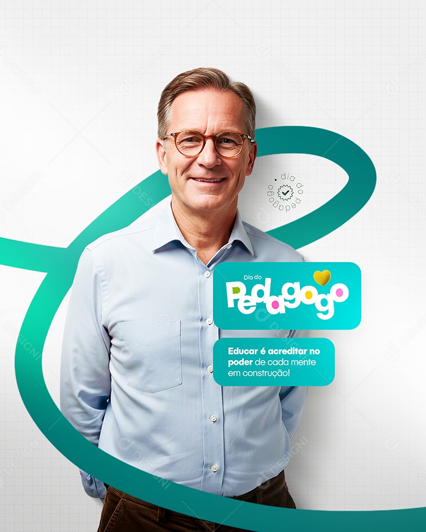 Dia Do Pedagogo 20 de Maio Educar é Acreditar Social Media PSD Editável