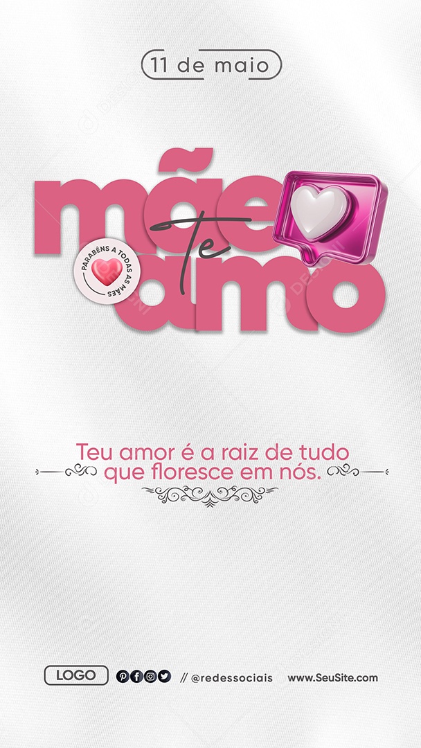 Story Feliz Dia das Mães 11 de Maio Social Media PSD Editável