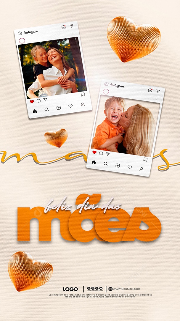 Story Feliz Dia das Mães 11 de Maio Social Media PSD Editável