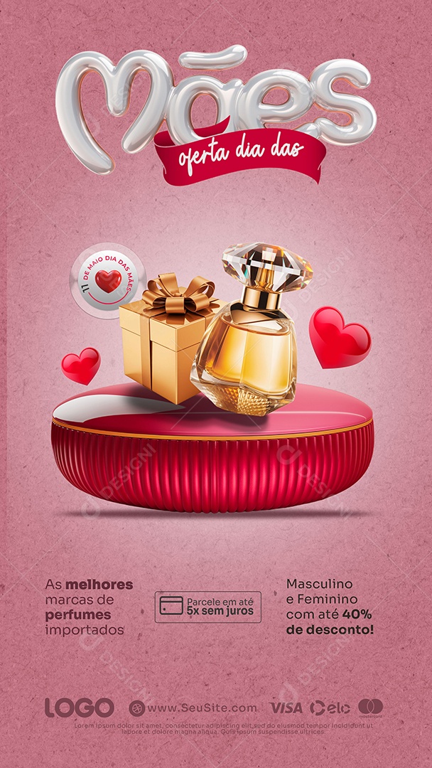 Story Feliz Dia das Mães Promoções de Perfume Social Media PSD Editável