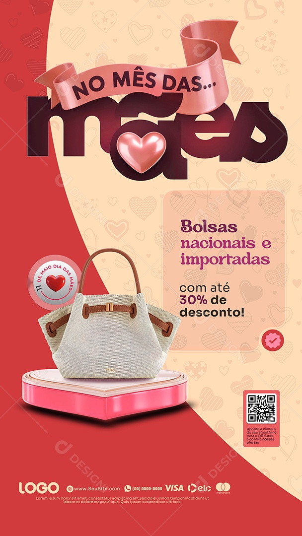 Story Feliz Dia das Mães Promoções de Bolsas Social Media PSD Editável