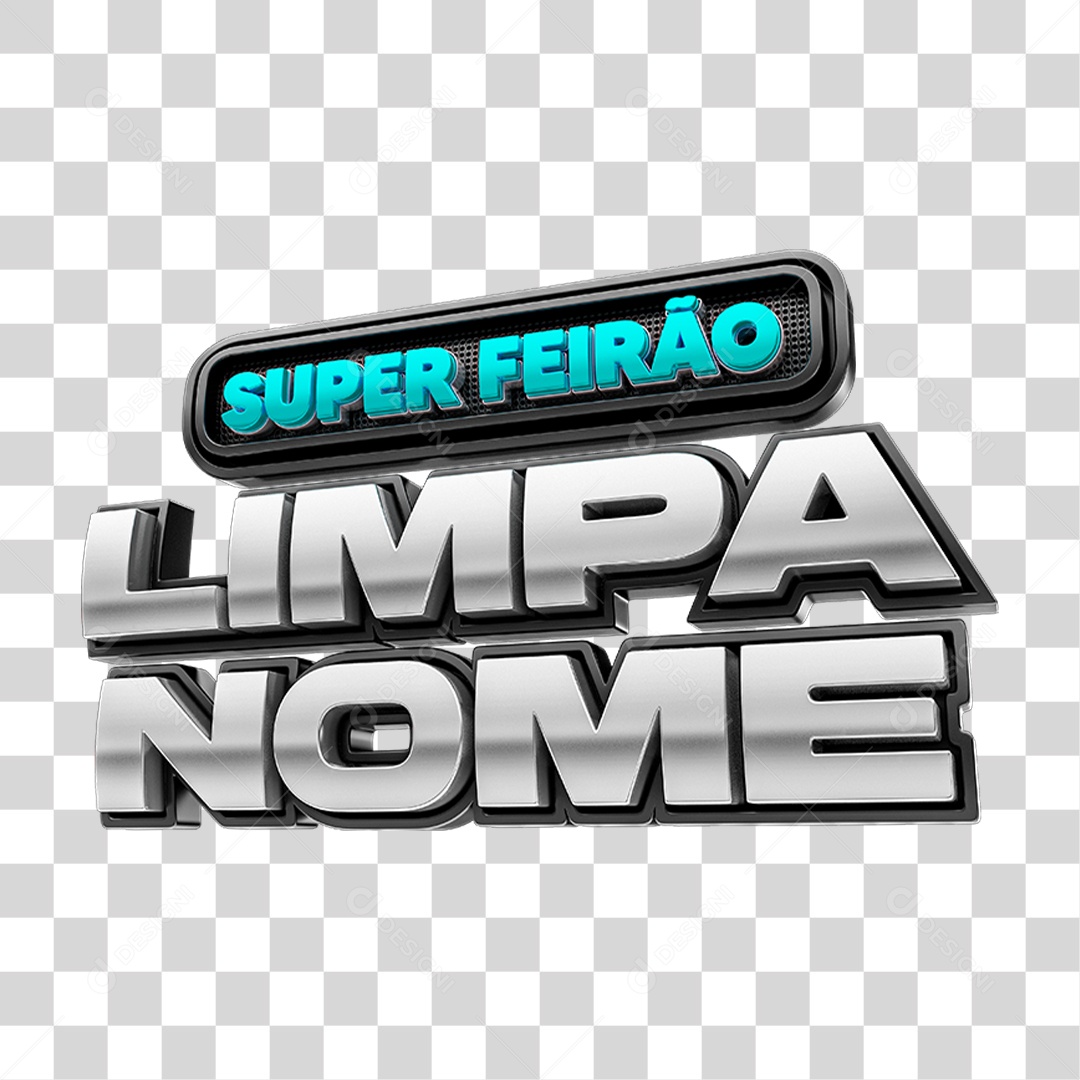 Selo 3D Feirão Limpa Nome PNG Transparente