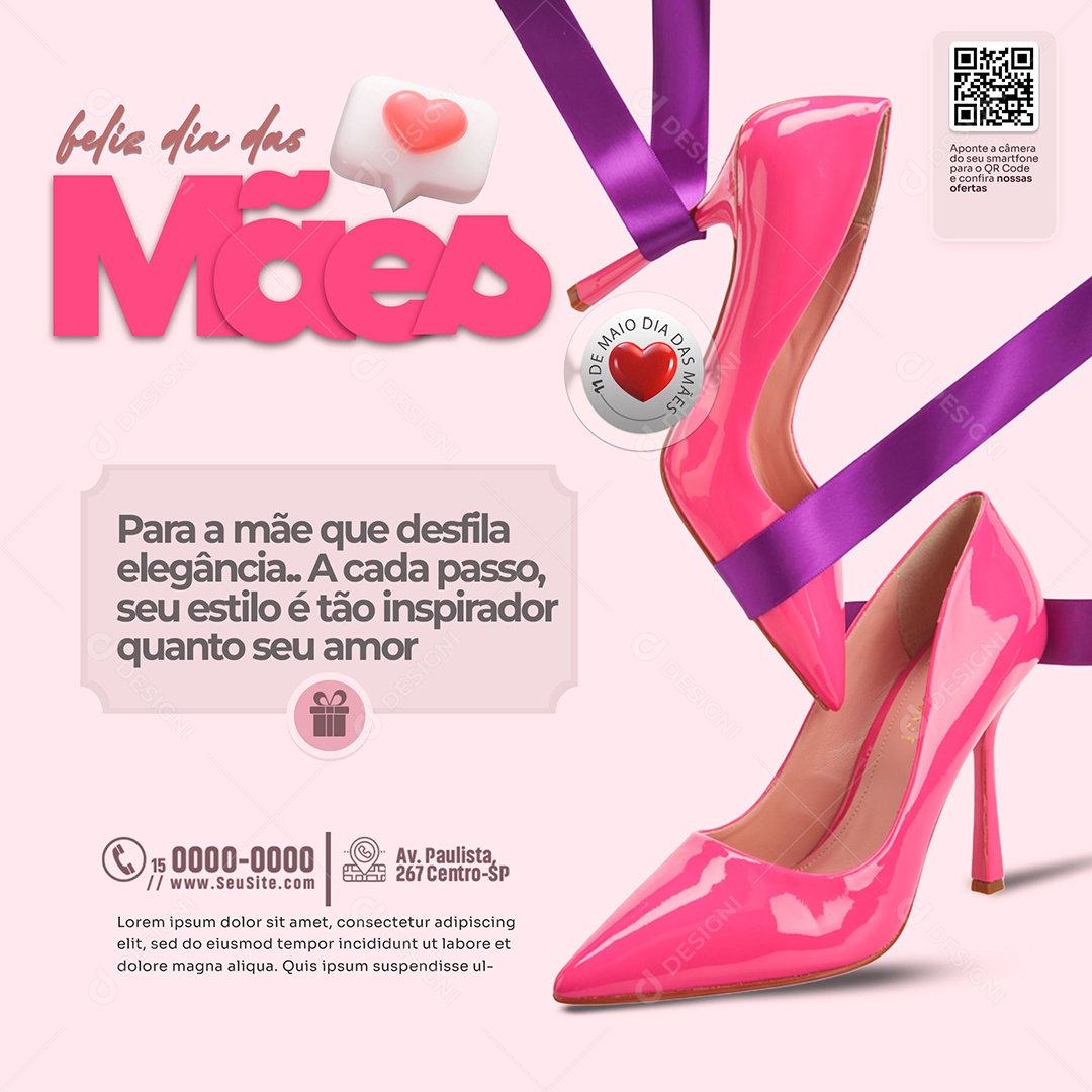 Feliz Dia das Mães 11 de Maio Social Media PSD Editável