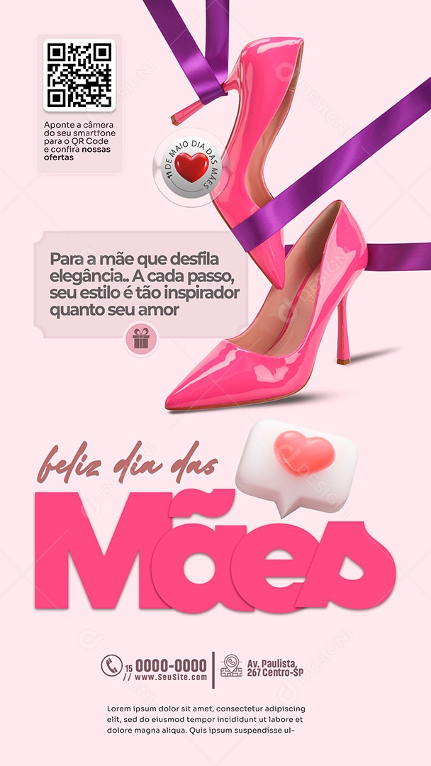 Story Feliz Dia das Mães 11 de Maio Social Media PSD Editável