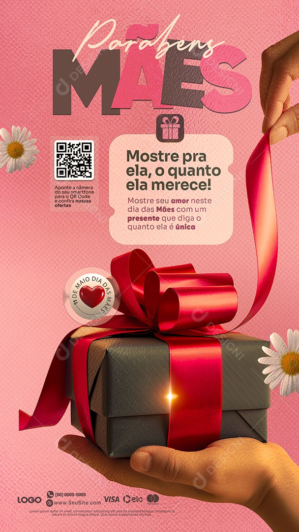 Story Feliz Dia das Mães 11 de Maio Social Media PSD Editável