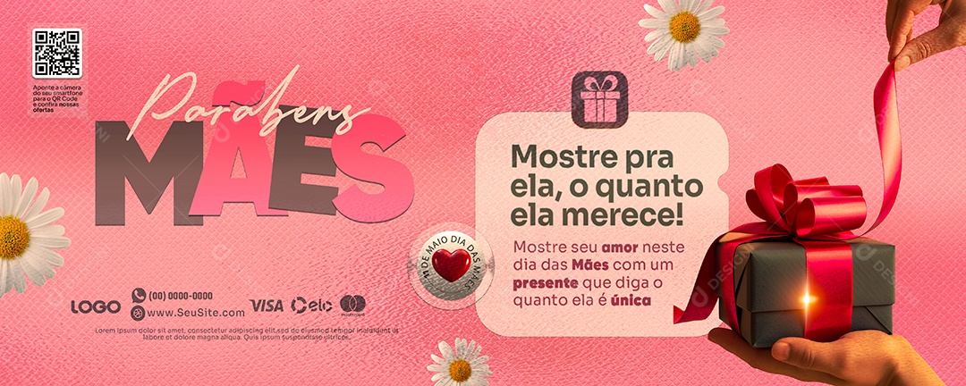 Banner Feliz Dia das Mães 11 de Maio Social Media PSD Editável