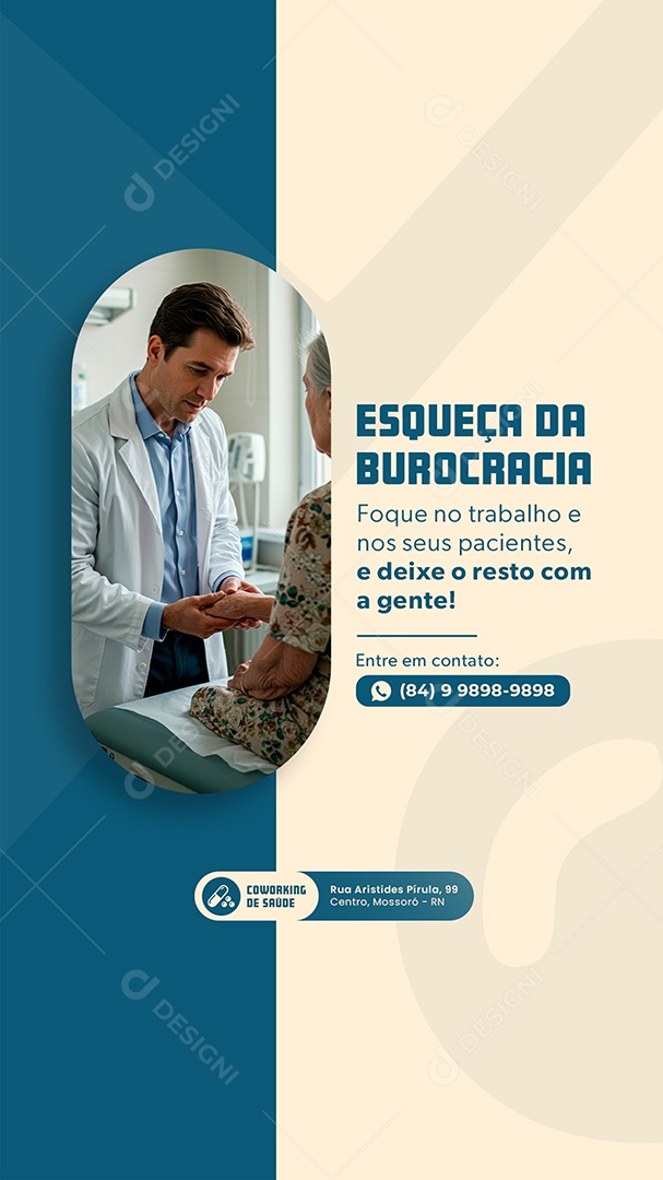 Story Clinica Médica Esqueça da Burocracia Social Media PSD Editável