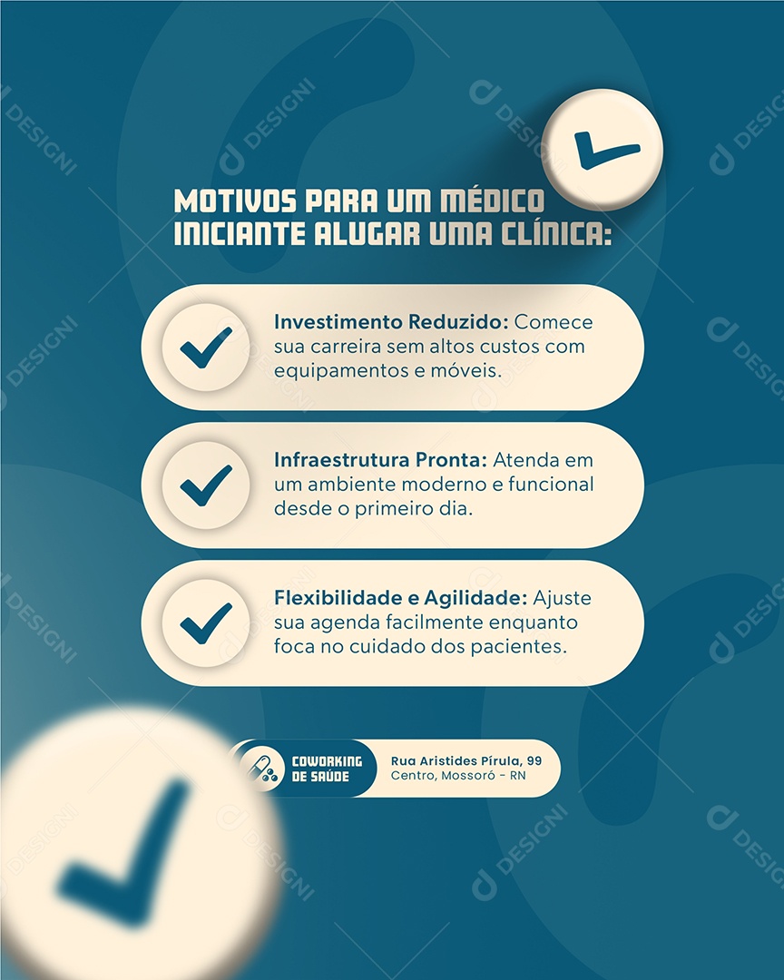 Motivos Para UmMédico Iniciante Alugar Uma Clínica Social Media PSD Editável