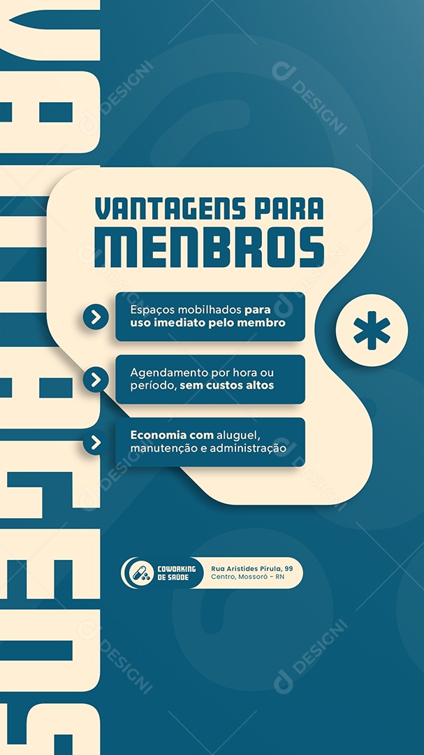 Story Vantagens Para Menbros Clinica Médica Social Media PSD Editável