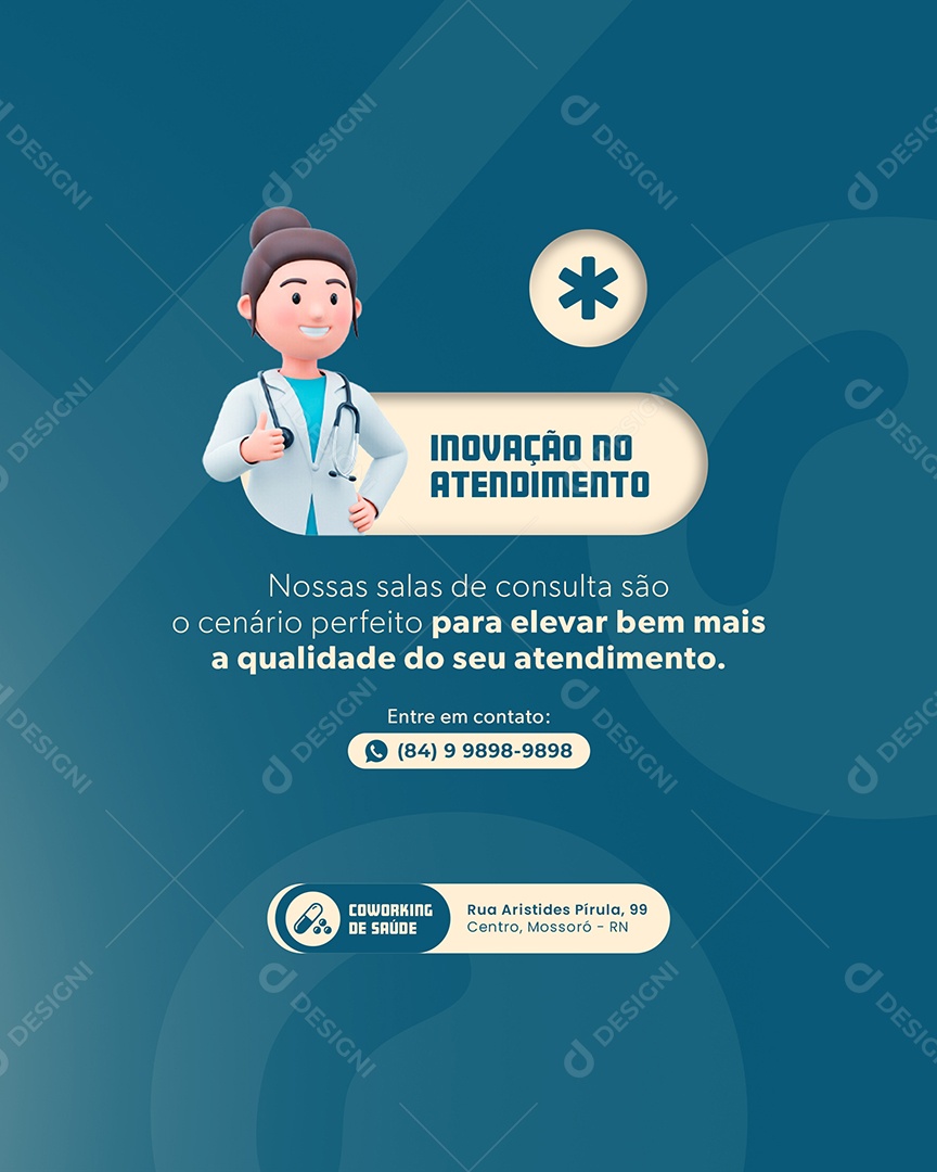 Clinica Médica Inovação No Atendimento Social Media PSD Editável